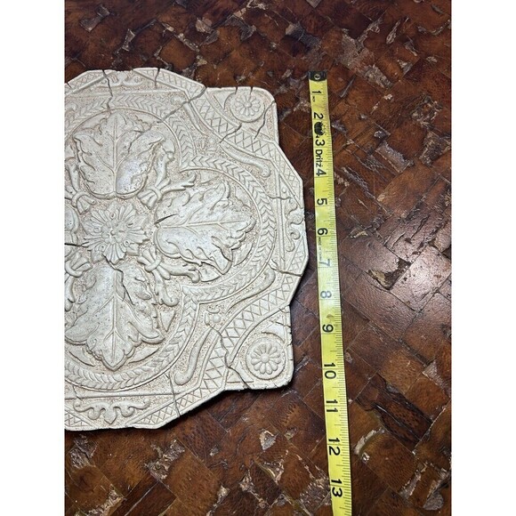 Cream Plaster Mandala Tile Wall Hanging 12”x12” - Picture 3 of 4